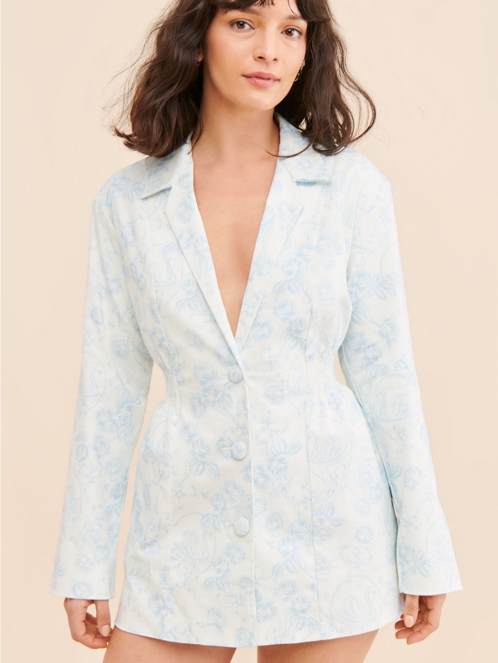 For Love & Lemons 'Chantal' Blazer Blue Dress Size M